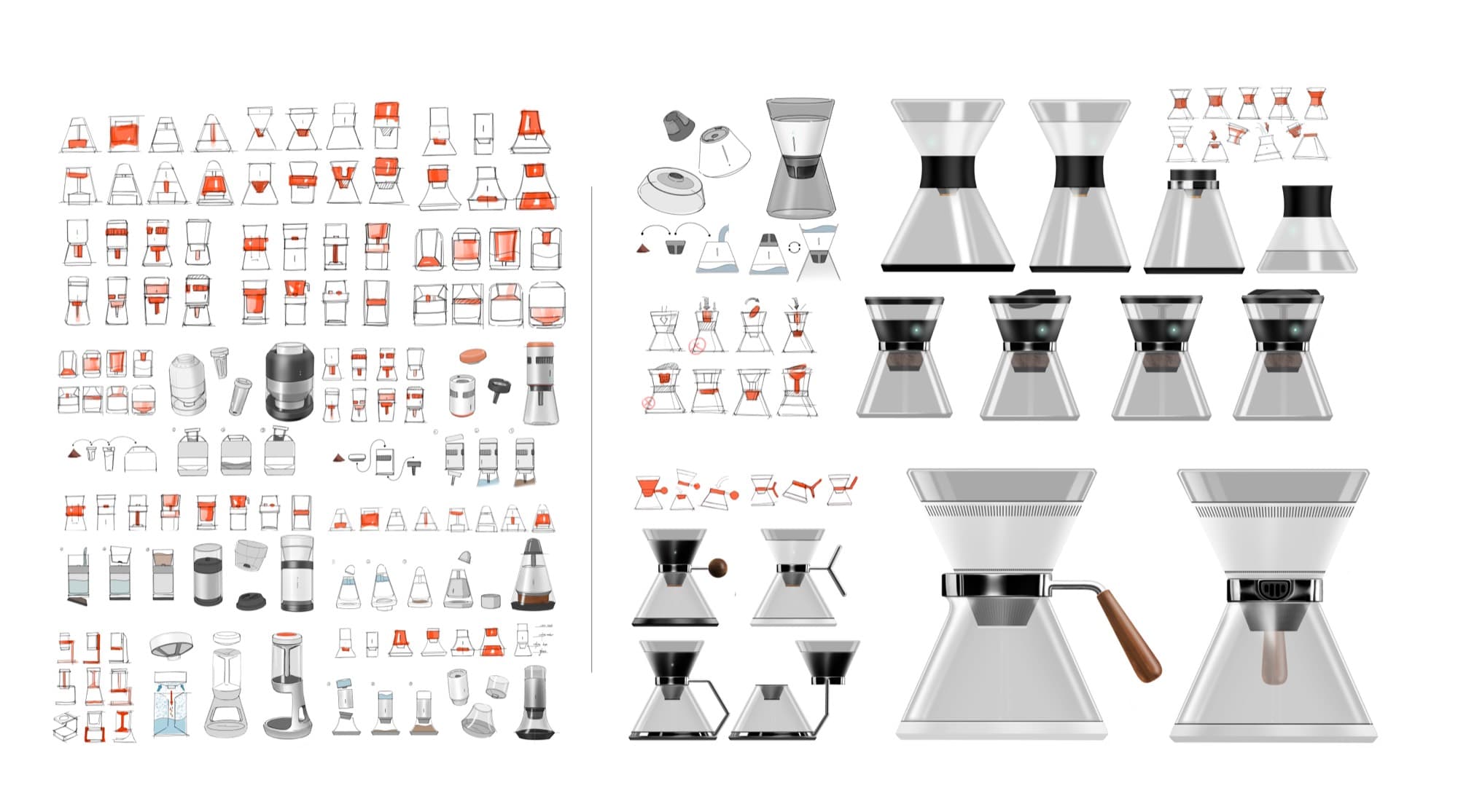 CoolDrip design evolution — from early sketches to final form
